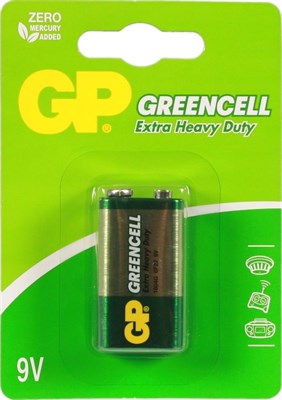 Батарейки GP Greencell КРОНА 1 шт (блистер) - фото 38871