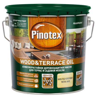 Масло PINOTEX деревозащитное Wood&Terrace Oil  Бесцветный 2,7л 5220309 - фото 39191