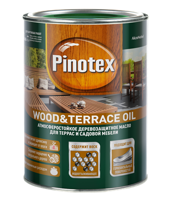 Масло PINOTEX деревозащитное Wood&Terrace Oil  Бесцветный 1л 5220306 - фото 39192