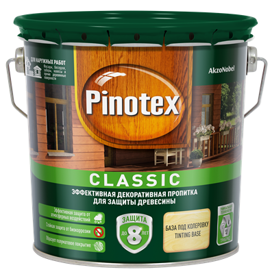 Пропитка PINOTEX Classic CLR 2,7л база под колеровку 5195423 - фото 39212