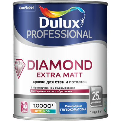 Краска Dulux TRADE Diamond Extra Matt глубокоматовая BW 2,5л 5273934 - фото 39356