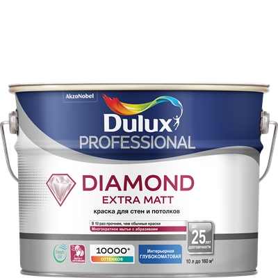 Краска Dulux TRADE Diamond Extra Matt глубокоматовая BW 10л 5273946 - фото 39357