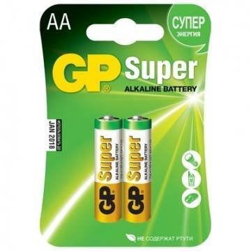 Батарейки GP SUPER пальчиковые (АА) 2шт (блистер) - фото 39401
