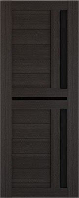 Полотно ЛЕСКОМ дверное Экшпон Техно-9 орех темный стекло черное 80 - фото 39794