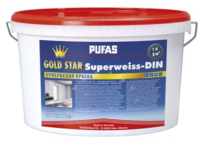 Краска PUFAS GOLD STAR супербелая морозостойкая 1х10л - фото 40010