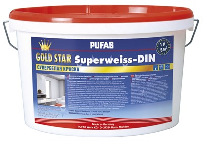 Краска PUFAS GOLD STAR супербелая морозостойкая 1х5 л - фото 40011
