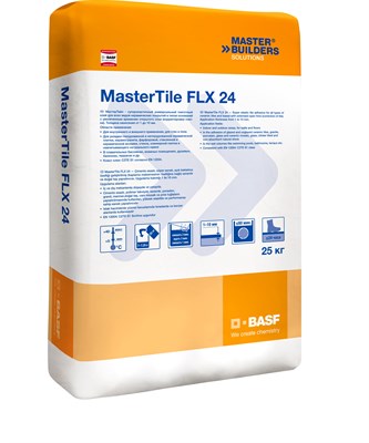 Суперклей MasterTile FLX24 Fleksmortel, белый 25кг - фото 41034