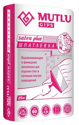 Шпатлевка МУТЛУ SATEN PLUS 25кг - фото 41046