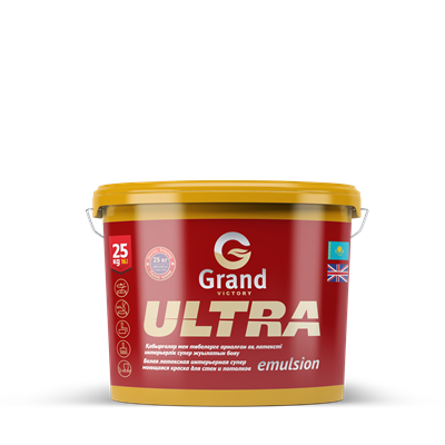 Водоэмульсионная краска GRAND VICTORY ULTRA супербелая особостойкая к истиранию 1,5 кг - фото 41349