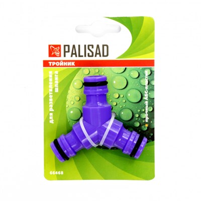 Тройник PALISAD для разветвления или соединения, штуцерный, для шланга 1/2 пластмассовый 66468 - фото 42407