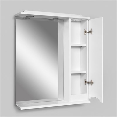 Зеркало AM.PM  Like, частично-зеркальный шкаф, правый, 65 см, с подсв. белый, глянец M80MPR0651WG - фото 43579