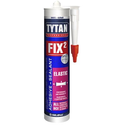 Клей TYTAN монтажный Fix² Elastic, белый, 290 мл. 10041899 - фото 43760