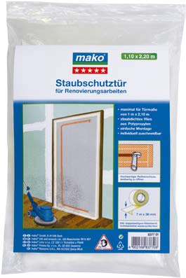 Защита MAKO от пыли прилежащих помещений при ремонтных работах 1,10м*2,20м 837701 - фото 44034