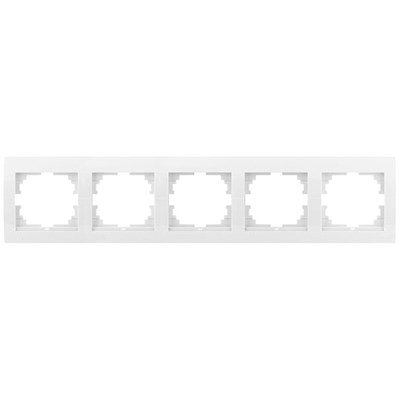 Рамка DERIY 5-ая горизонтальная б/вст белый 702-0200-150 - фото 44772