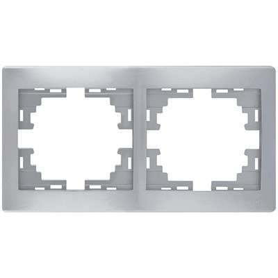 Рамка MIRA 2-ая горизонтальная, метал серый б/вставок 701-1000-147 - фото 44777