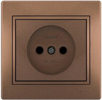Розетка MIRA б/з керамика светло-коричневый перламутр со вставкой 701-3131-121 - фото 44805