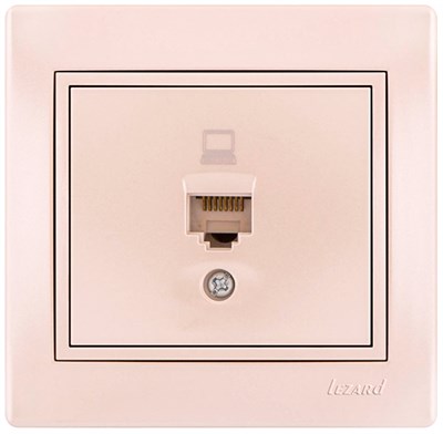 Розетка MIRA компьютерная жемчужно-белый перламутр со вставкой 701-3030-139 - фото 44809