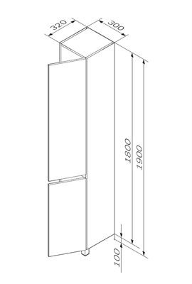 Шкаф-колонна AM.PM GEM S напольный для 3хП, правый, белый глянец M91ACSR0306WG/M91CSR0306WG - фото 44875
