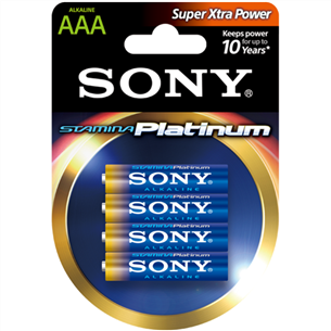 Батарейка SONY LR3 Alkaline Platinum AAА 4шт AM4PTB4D - фото 44976