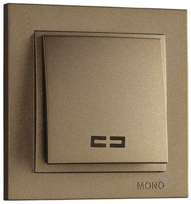 Выключатель MONO с/п механизм+кнопка Metallic Fum - фото 45031
