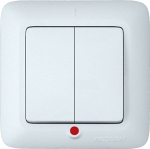 Выключатель WESSEN PRIMA S56-039-BI скр.уст. 2-кл с индикатором (250В,6А) - фото 45170