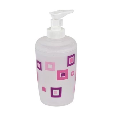 Дозатор АКВАЛИНИЯ для жидкого мыла Розовые квадраты 8521Д - фото 47171