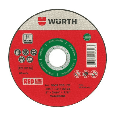 Диск отрезной WURTH A2-BR22,2/D180*1,8мм RED (нерж.) 669230181 - фото 48679