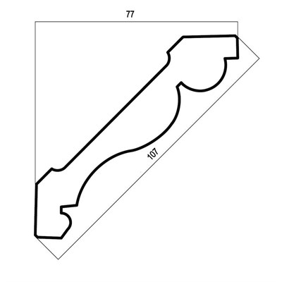 Багет интерьерный Антик 154-937, Карниз 107, цв. Платина/12 - фото 49835