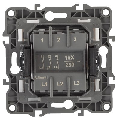 Выключатель ЭРА 3-ой 10АХ-250В слоновая кость 12-1107-02 - фото 50143