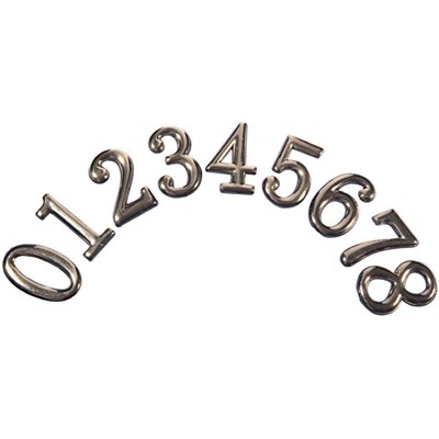 Цифра для обозначения номера квартиры 0, металлическая,хром 67280 - фото 50515