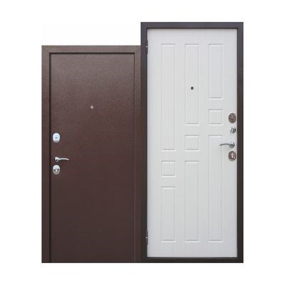 Дверь металлическая 7,5см Гарда Медный антик Белый ясень (860мм) правая - фото 51724