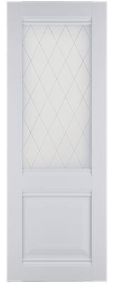Полотно ЛЕСКОМ дверное Экшпон Венеция ясень белый витражное стекло 60 - фото 53362