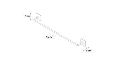 Полотенцедержатель трубчатый SQUARE 55 см FX-93101А - фото 54695