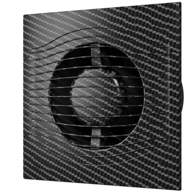 Вентилятор ЭРА осевой вытяжной с обратным клапаном D 100, декор SLIM 4C black carbon - фото 54799