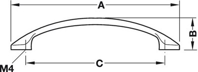 Ручка HAFELE мебельная цинковое литье, серебристая матовая 117*96*20мм 109.78.402 - фото 59631