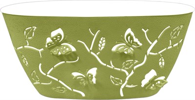 Горшок LUCKY FRIDAY для цветов Boho/BUTTERFLIES 4л 300*150мм овальный, лиственно-зеленый LF1015ЛЗ-14 - фото 60594