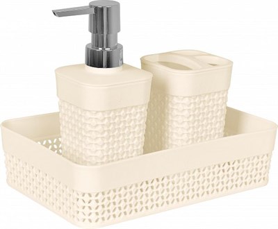 Набор PLAST TEAM OSLO Mini для ванной комнаты 3 предмета, молочный PT1338МЛ-9 - фото 60634