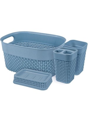 Набор PLAST TEAM OSLO Optima для ванной комнаты 4 предмета, туманно-голубой PT1337ТГ-10 - фото 60636