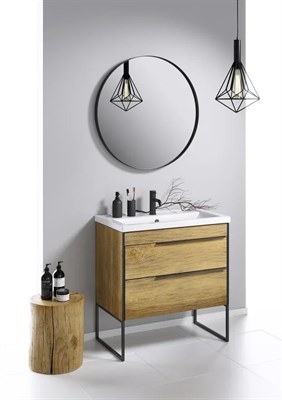 Зеркало для ванной комнаты AQWELLA Fargo 80 черный RM0208BLK - фото 62789
