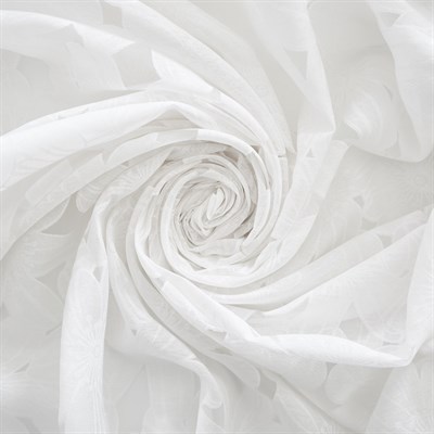 Штора тюль деворе цветы 500*275 см белый JYC005 100691 - фото 64463