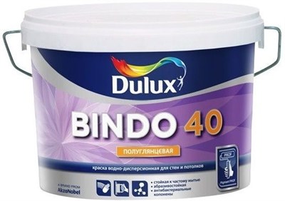 Краска водоэмульсионная Dulux BINDO 40 проф.полуглянец BW 9л 5302493 - фото 66213