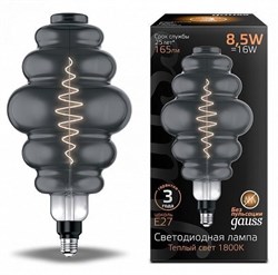 Лампа Gauss LED Filament Honeycomb 8,5W E27 Gray 1800K 161802005 - фото 68933
