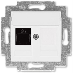 Розетка ABB LEVIT информационная, RJ45+заглушка, категория 5e белый/белый 2CHH295117A6003 - фото 70039