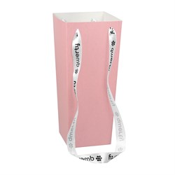 Пакет для цветов QWERTY Призма, высота 35см, розовый 74103 - фото 71083