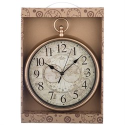 Часы настенные LEFARD Italian Style кварцевые 31*25см античное золото, циферблат D=22см 220-269 - фото 71301