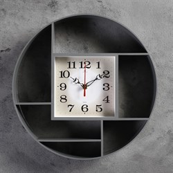Часы настенные Интерьер Маганса серые 35см 4551232 - фото 71333