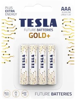 Батарейка TESLA AAA GOLD+(LR03/BLISTER FOIL 4PCS)1099137207 - фото 74332