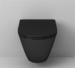 Унитаз GROSSMAN подвесной безободковый, с тонким сиденьем, черный GR-4411BS - фото 75635