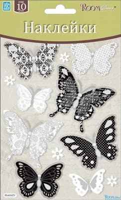 Элемент декоративный ROOM DECOR Бабочки черно-белые мини PSA 0102 - фото 7618