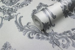Обои ЛАНИТА PVIP Мерсин декор (бело-серый) PVIP 1-0871 1,06*10,05м (1упак-6рул) - фото 76589